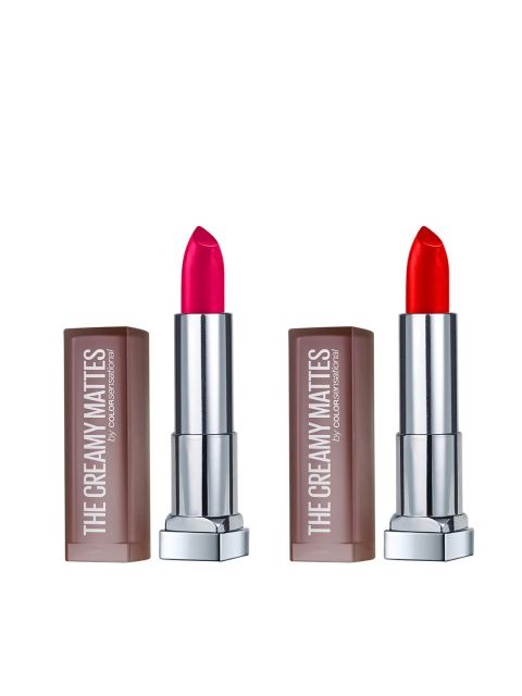 

Maybelline New York Color Sensational Set of 2 Creamy Matte Lipsticks 7.8 g, Red