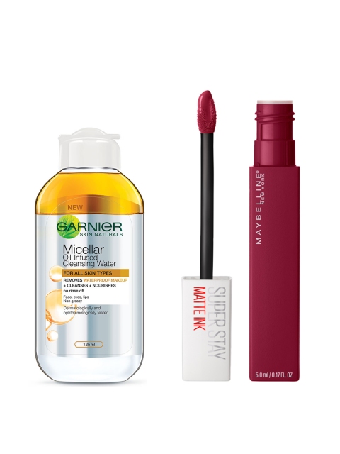 

Maybelline New York Super Stay Matte Lipstick & Garnier Micellar Water, Maroon