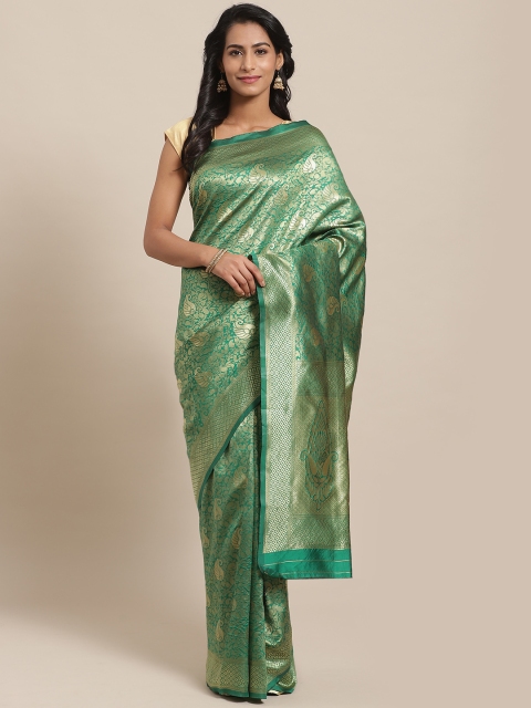 

Chhabra 555 Green & Golden Handloom Woven Design Banarasi Saree