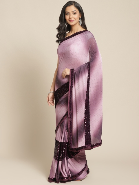 

Chhabra 555 Purple Embellished Party Wear Saree