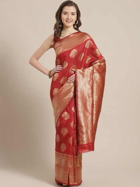 

Chhabra 555 Red & Golden Zari Woven Design Banarasi Saree