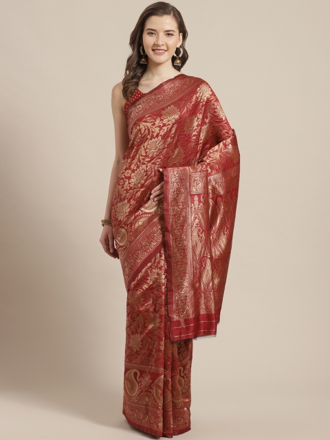 

Chhabra 555 Maroon & Golden Zari Woven Design Banarasi Saree