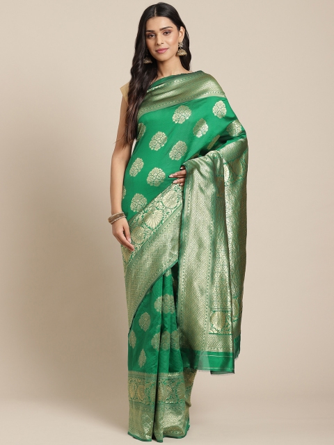 

Chhabra 555 Green & Golden Zari Woven Design Banarasi Saree