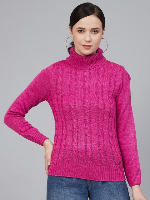 

Cayman Women Pink Self Design Pullover