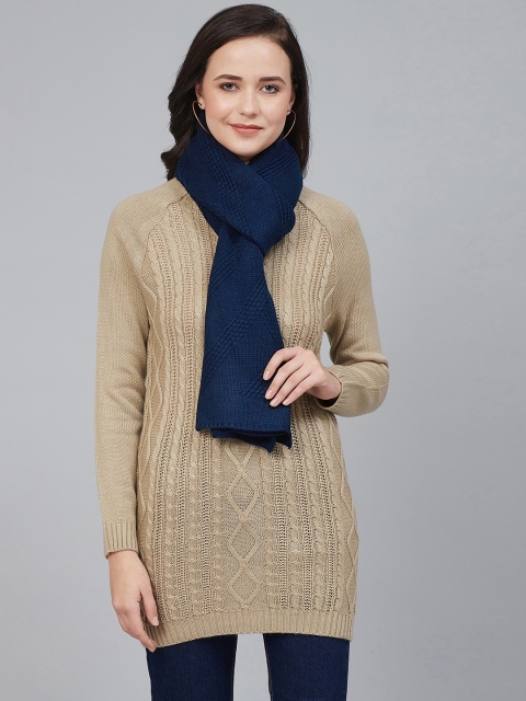 

Cayman Women Navy Blue Woven Design Stole