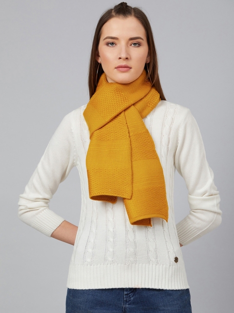 

Cayman Women Mustard Yellow Woven Design Acrylic Stole