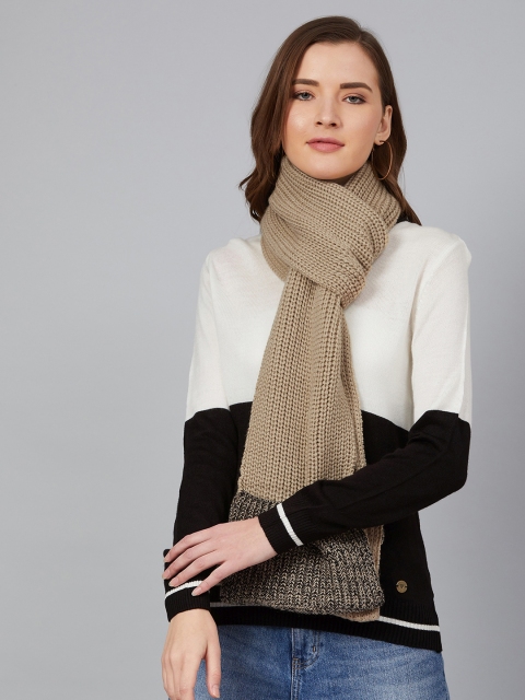 

Cayman Women Beige & Black Solid Acrylic Stole