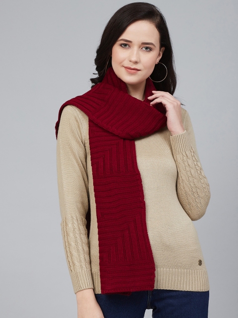 

Cayman Women Maroon Self-Design Acrylic Stole