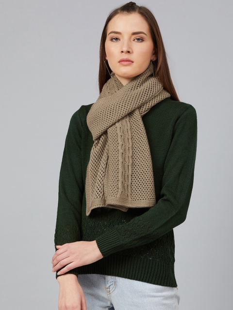 

Cayman Women Brown Open Knit Stole