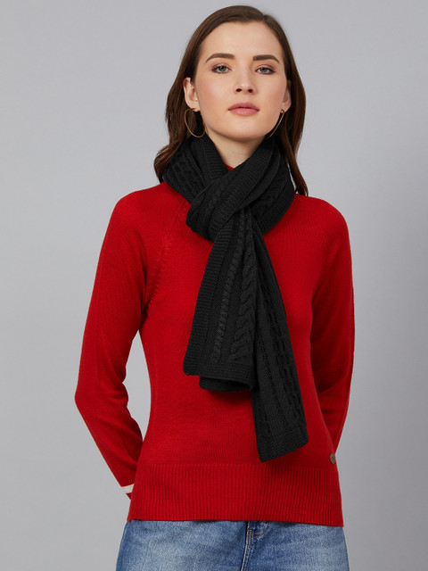 

Cayman Women Black Solid Acrylic Stole