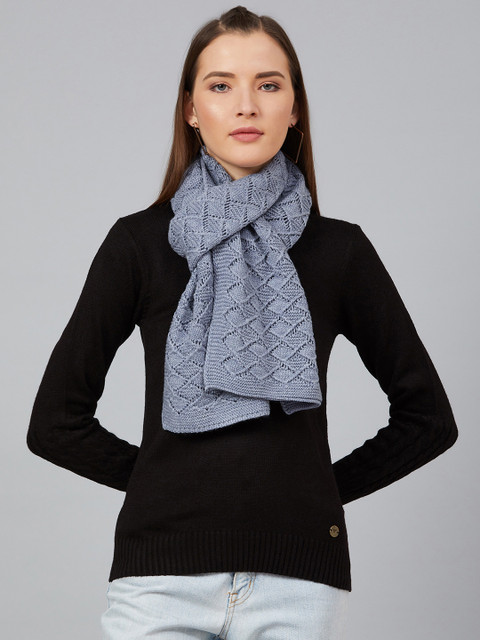 

Cayman Women Blue Open Knit Acrylic Stole