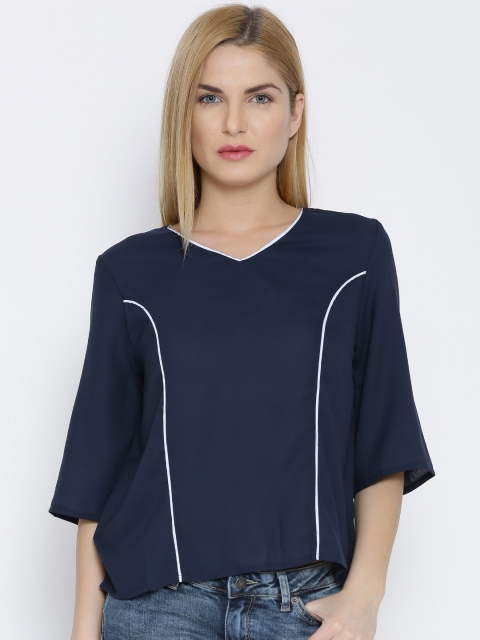 

Vero Moda Navy Panelled Boxy Top, Navy blue