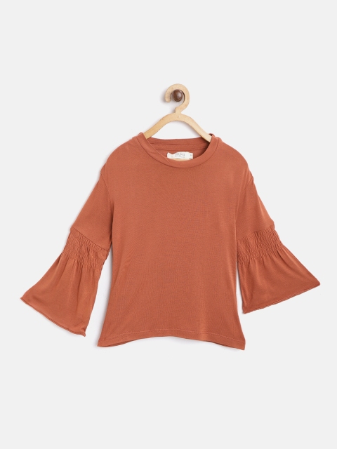 

I AM FOR YOU Girls Rust Orange Solid Top