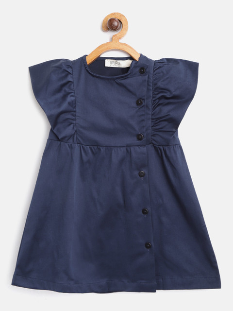 

I AM FOR YOU Girls Navy Blue Solid A-Line Dress