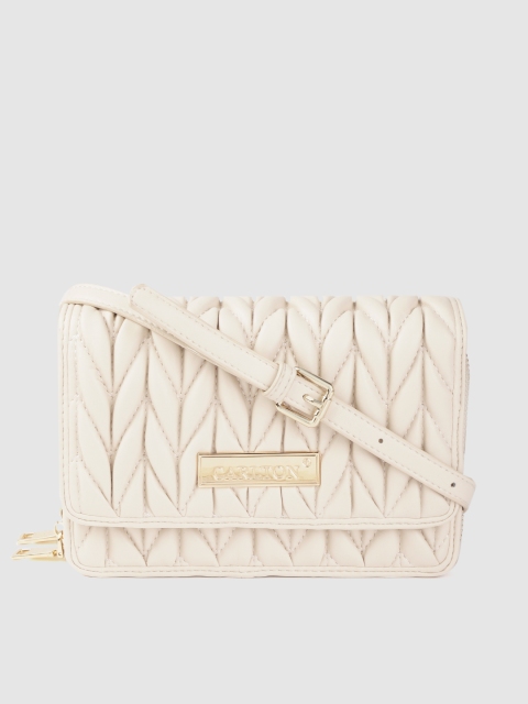 

CARLTON Women Off-White Quilted Sling Bag
