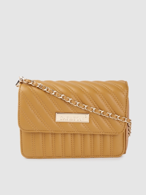 

CARLTON Women Mustard Brown Quilted Sling Bag
