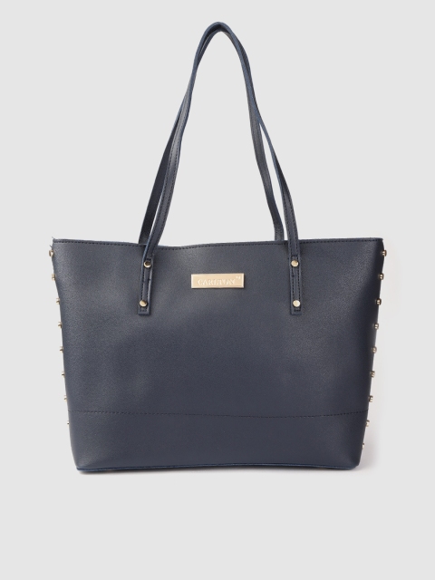 

CARLTON Navy Solid Tote Bag, Navy blue