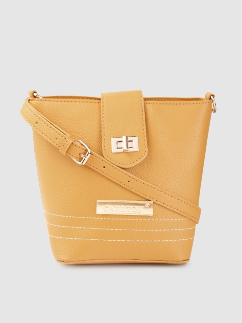 

CARLTON Mustard Yellow Solid Sling Bag