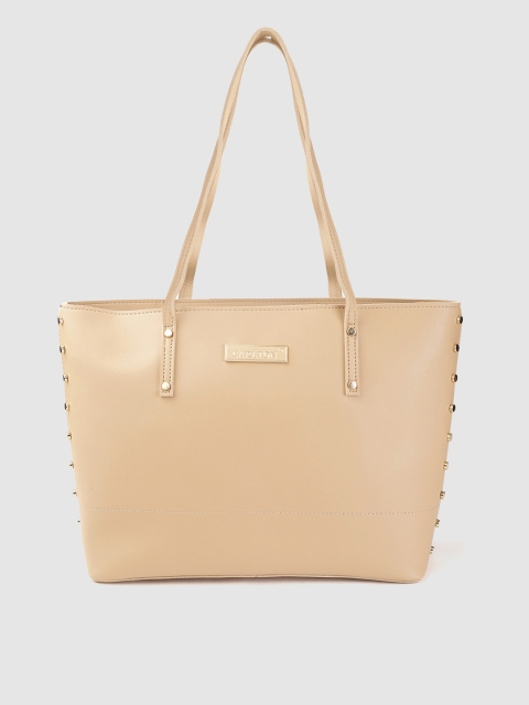 

CARLTON Beige Solid Tote Bag