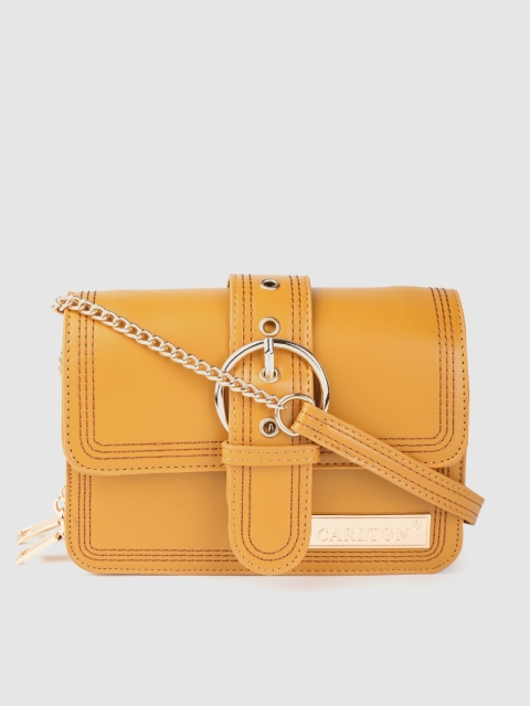 

CARLTON Women Mustard Yellow Solid Sling Bag