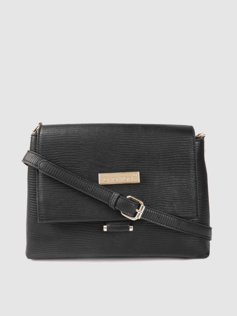 

CARLTON Women Black Snakeskin Textured Sling Bag