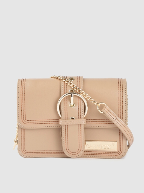 

CARLTON Beige Solid Sling Bag