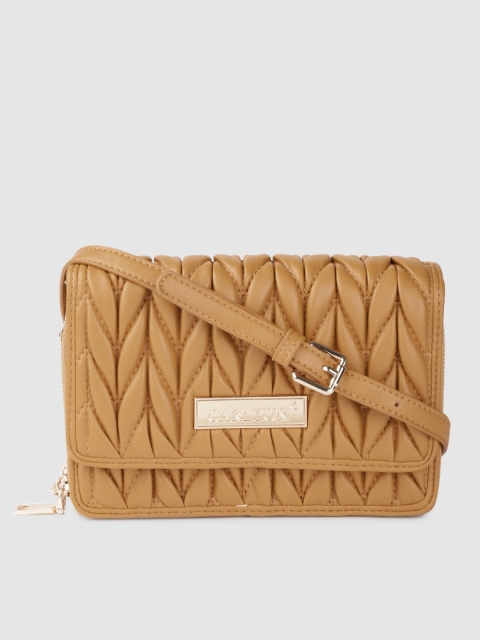 

CARLTON Women Mustard Brown Quilted Sling Bag
