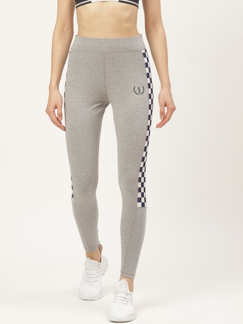 

onesport Women Grey Melange Skinny Fit Solid Training Tights