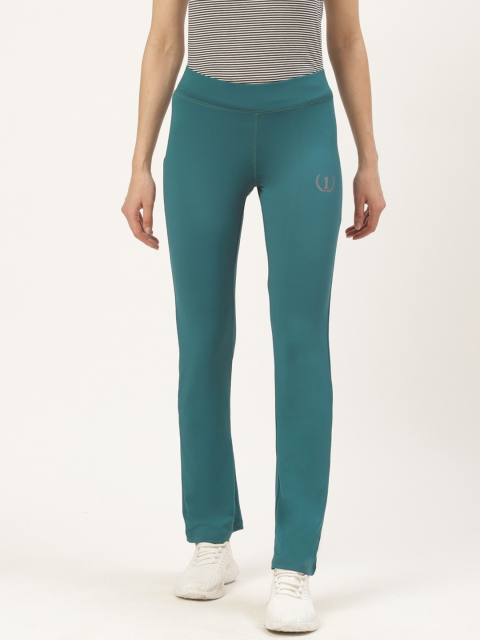 

onesport Women Teal Blue Solid Track Pants