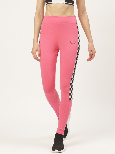

onesport Women Pink Skinny Fit Solid Training Tights