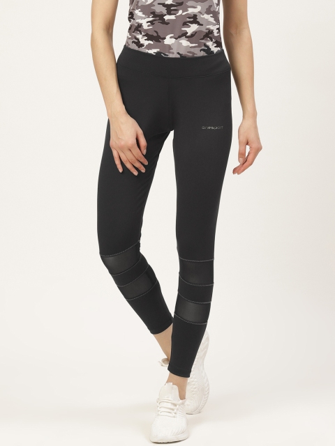 

onesport Women Black Skinny Fit Solid Tights