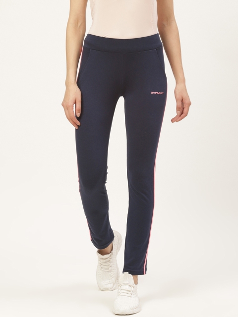 

onesport Women Navy Blue Straight Fit Solid Track Pants