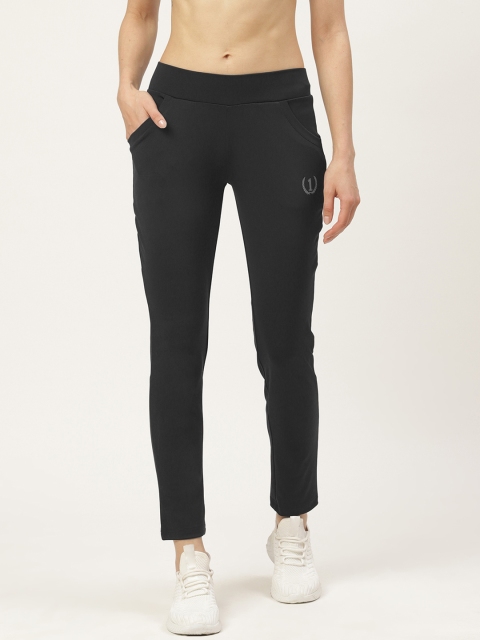 

onesport Women Black Straight Fit Solid Track Pants