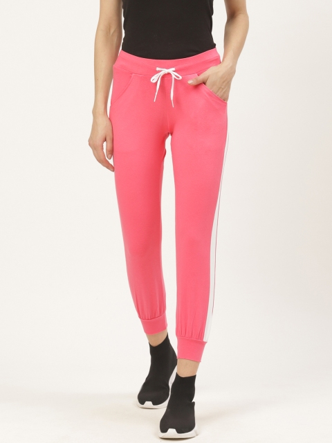 

onesport Women Pink Comfort Fit Solid Cropped Joggers