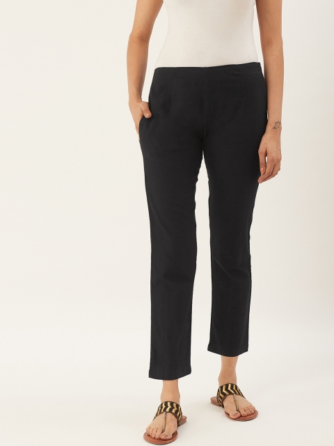 

RANGMAYEE Women Black Smart Regular Fit Solid Trousers
