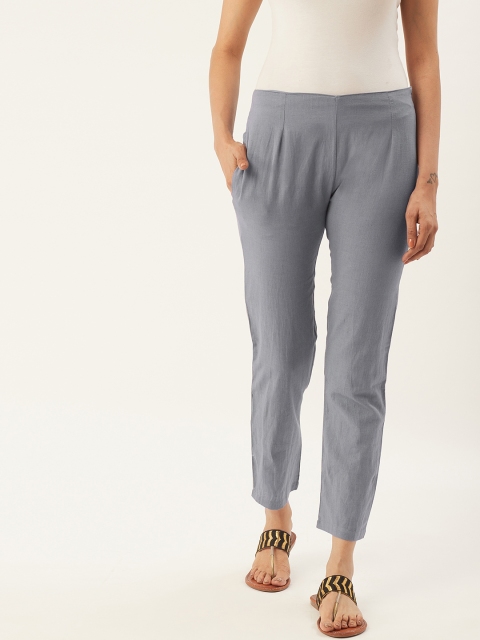 

RANGMAYEE Women Grey Smart Regular Fit Solid Trousers