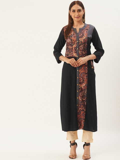 

RANGMAYEE Women Black & Beige Printed Kurta with Trousers