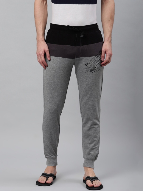 

Sweet Dreams Men Grey & Black Colourblocked Lounge Joggers
