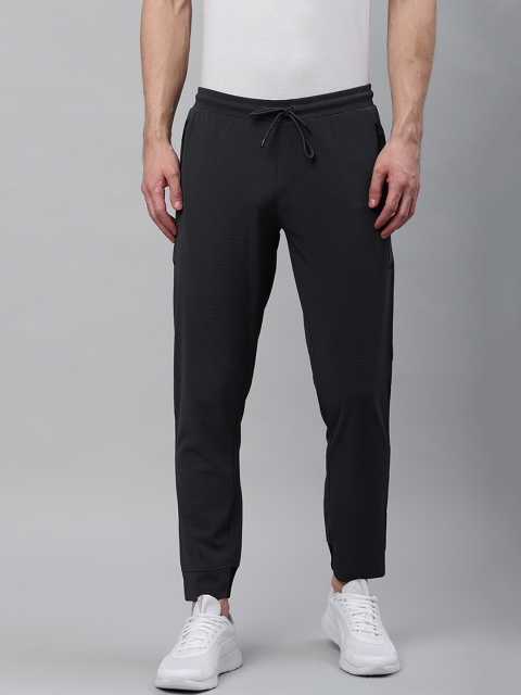 

Sweet Dreams Men Charcoal Grey & Black Striped Slim Fit Joggers