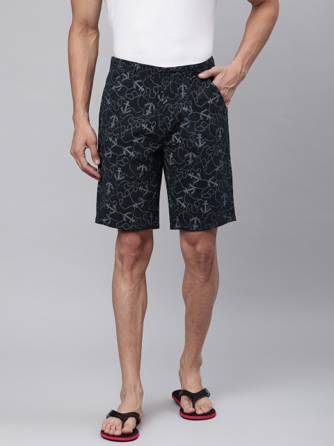 

Sweet Dreams Men Navy Blue Anchor Printed Lounge Shorts