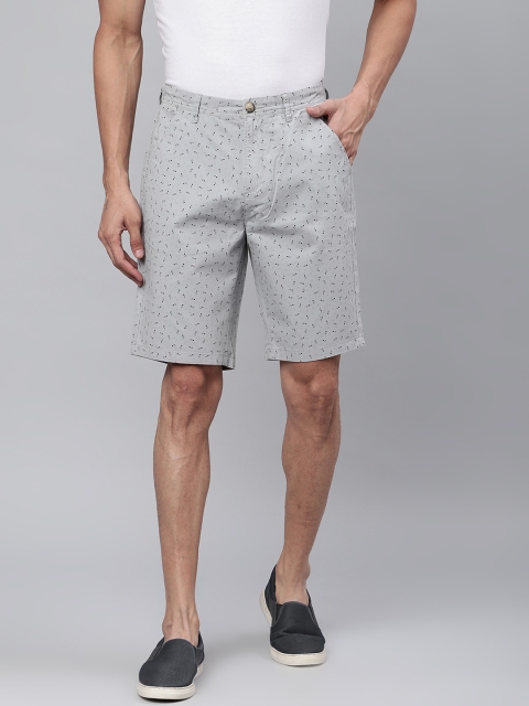 

Sweet Dreams Men Grey & Navy Blue Ditsy Geometric Printed Regular Shorts