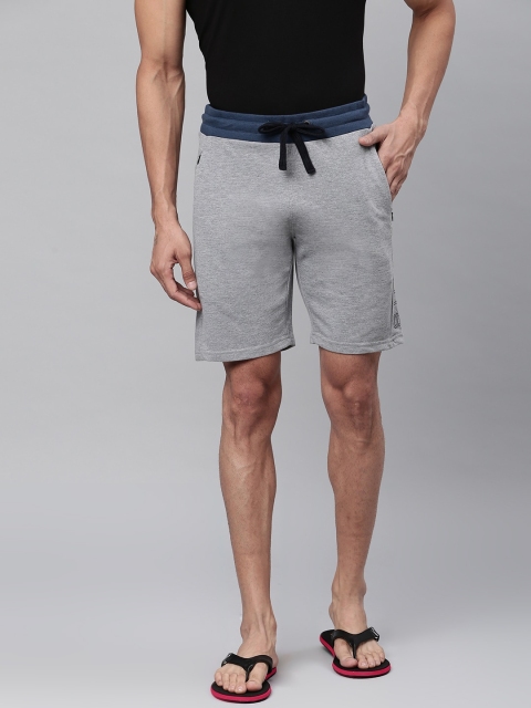 

Sweet Dreams Men Grey Melange Solid Lounge Shorts