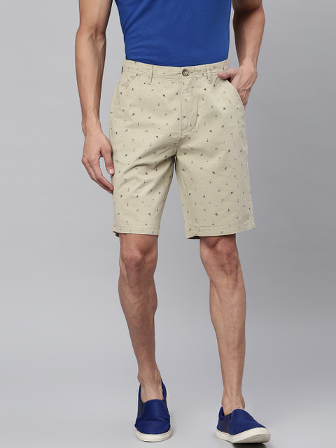 

Sweet Dreams Men Khaki Printed Regular Fit Shorts