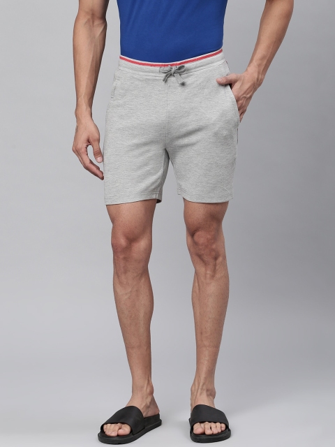 

Sweet Dreams Men Grey Melange Solid Lounge Shorts