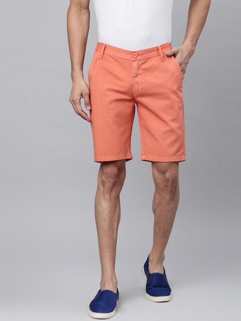 

Sweet Dreams Men Peach-Coloured Solid Regular Fit Chino Shorts