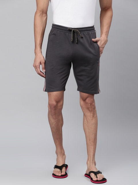 

Sweet Dreams Men Charcoal Grey Solid Cotton Lounge Shorts