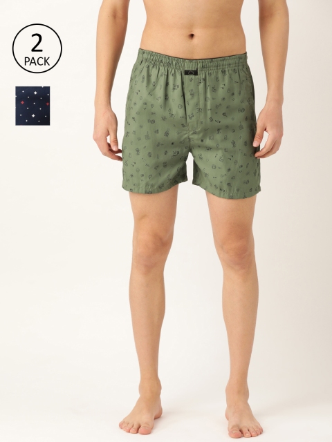 

Sweet Dreams Men Pack of 2 Printed Boxers MB-1601GT, Olive