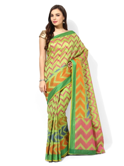 

Avishi Green Banarasi Cotton & Silk Traditional Saree