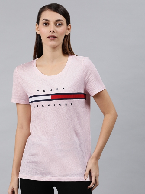 

Tommy Hilfiger Women Pink Printed Round Neck T-shirt