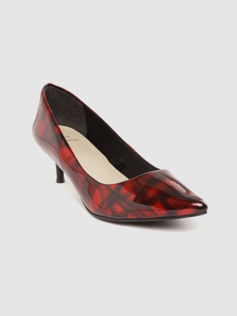 

Carlton London Women Red & Black Checked Pumps